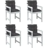 vidaXL Möbel Niedriglehner-Auflagen 4 Stk Melange Anthrazit 100x50x7cm Stoff - Sitzauflage 4002377