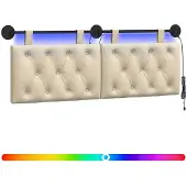Syfax Hängendes Kopfteil Mit LED Licht Creme Stoff