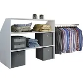 VCM Holz Kleiderschrank | offener Schrank | begehbarer Kleiderregal | Dachschrägen Regal | Maße ca. B. 90 x H. 100 x T. 50 cm - Dacho l