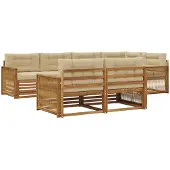 vidaXL Outdoor-Sofagarnitur 7 stk. Natur und Beige