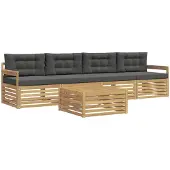 vidaXL Outdoor-Sofagarnitur 5 stk. Weiß und Anthrazit