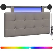 Syfax Hängendes Kopfteil Mit LED Licht Taupe Stoff
