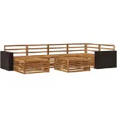 vidaXL Outdoor-Sofagarnitur 7 Stk. Natur