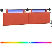 Syfax Hängendes Kopfteil Mit LED Licht Rot-Orange Cordstoff