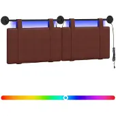 Syfax Hängendes Kopfteil Mit LED Licht Glänzendes Braun Antikes PU