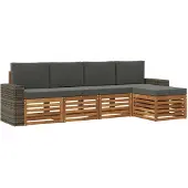 vidaXL Outdoor-Sofagarnitur 5 stk. Natur und Anthrazit