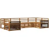 vidaXL Outdoor-Sofagarnitur 6 pcs Natur
