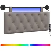 Syfax Hängendes Kopfteil Mit LED Licht Taupe Stoff
