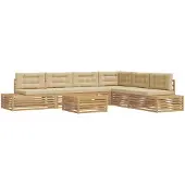 vidaXL 8 pcs Outdoor-Sofagarnitur Polyester Weiß