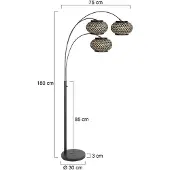 Steinhauer Bogenlampe Nox Light, schwarz, für Wohn- / Esszimmer, Metall, Stehlampe
