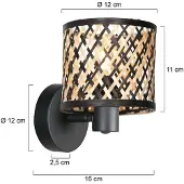 Mexlite Spot - natürlich schwarz - Sumba - bambus metall - bettlampe - E14 - 4487ZW -