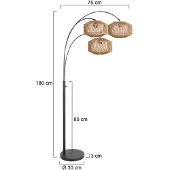 Steinhauer Bogenlampe Nox Light, schwarz, für Wohn- / Esszimmer, Metall, Stehlampe