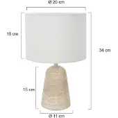 Steinhauer Tafellampenstein Travino mit Weißton Ø20 cm