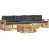 vidaXL Outdoor-Sofagarnitur 5 stk. Weiß und Anthrazit