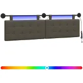 Syfax Hängendes Kopfteil Mit LED Licht Grau Kunstleder