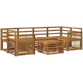 vidaXL Outdoor-Sofagarnitur 7 stk. Natur Massivholz Akazie
