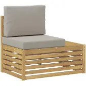 vidaXL Outdoor End Sofa Massivholz Akazie Weiß