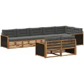 vidaXL Outdoor-Sofagarnitur 8 stk. Natur und Anthrazit
