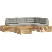 vidaXL 6 pcs Outdoor-Sofagarnitur Polyester Weiß