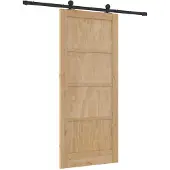 vidaXL Schiebetür Natürlich und Schwarz 86 x 198,5 cm