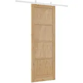 vidaXL Schiebetür Natürlich und Weiß 83 x 232 cm Massives Kiefernholz