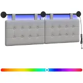 Syfax Hängendes Kopfteil Mit LED Licht Wolkengrau Stoff