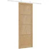 vidaXL Schiebetür Natürlich und Weiß 83 x 232 cm Massives Kiefernholz