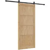 vidaXL Schiebetür ORKDAL Natürlich und Schwarz 86 x 198,5 cm