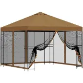 Syfax Garten Pavillon mit Seitenwänden 3 x 3 m Beige