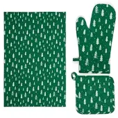 Excelsa Küchentextil-Set Green Winter Baumwolle grün