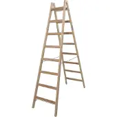 Krause Sprossen-Doppelleiter, Holz, 2 x 8 Sprossen