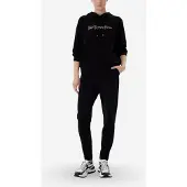 EA7 für Damen. 7W000990_AF12502 Schwarzer Trainingsanzug aus elastischer Baumwollmischung (XL), Sportlich, Baumwolle, Langarm