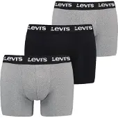 Levi's Herren Boxershorts, 3er Pack - Repeat Logo Boxer Brief 3P, Logobund, Baumwoll-Stretch, einfarbig
