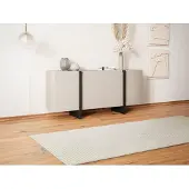 Vente-unique 4-türige Kommode aus MDF - Beige und Schwarz - LUVONIA