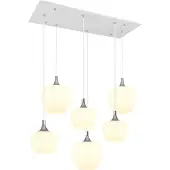 Globo Lighting |Hängeleuchte Metall weiß matt, 6x E27