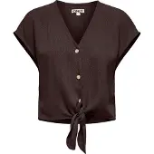 ONLY Kurzarmbluse "ONLSIESTA SS KNOT LIN BL SHIRT PNT NOOS" Viskosemischung, regular fit