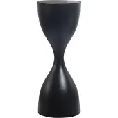 FineBuy Beistelltisch Alu Glas 23cm Schwarz Wohnzimmertisch Couchtisch Anstelltisch Rund