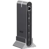 Acer HP.DSCAB.022, Kabelgebunden, USB 3.2 Gen 1 (3.1 Gen 1) Type-C, 100 W, 10,100,1000 Mbit/s, Silber, MicroSD (TransFlash)