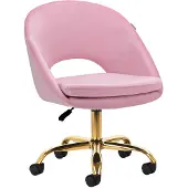 4rico Drehstuhl Qs-Mf18G Samt Rosa