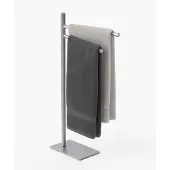 Relaxdays - Handtuchständer Edelstahl 2-armig, Silber, 78 x 33,5 x 14 cm