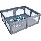 Babygo Laufgitter "Playpark", Baby, grau, Laufställe Laufgitter, inklusive 48 Spielbälle