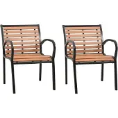 vidaXL Gartenstühle 2 Stk. Holz