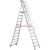 Euroline Premium 32677 Stufenstehleiter mit großer Standplattform 12 Stufen