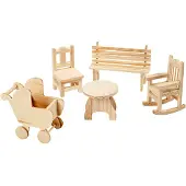 Creativ Company Mini-Möbel, H 5,8-10,5 cm, Sperrholz, 50Stck.