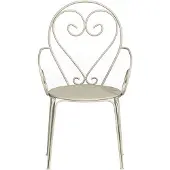 Vente-unique Gartensessel 4er-Set - Metall in Eisenoptik - Beige - GUERMANTES von MYLIA