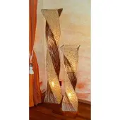 WORU Deko-Leuchte MARCO, hohe Stehlampe aus Natur-Material, gedrehte Form
