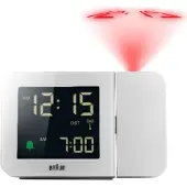 Braun 67161, Digitaler Wecker, Rechteck, Weiß, 24 h, Zeit, AC
