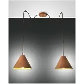 FABAS LUCE Pendelleuchte Esino E27 Ø250mm Walnussfarben