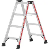 Hymer Stufenstehleiter, beidseitig begehbar, 2x4 Stufen, Länge 1,03 m