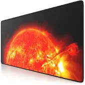 CSL Gaming Mauspad, XXL Schreibtischunterlage 900 x 400mm, Präzision & Geschwindigkeit, Rote Sonne